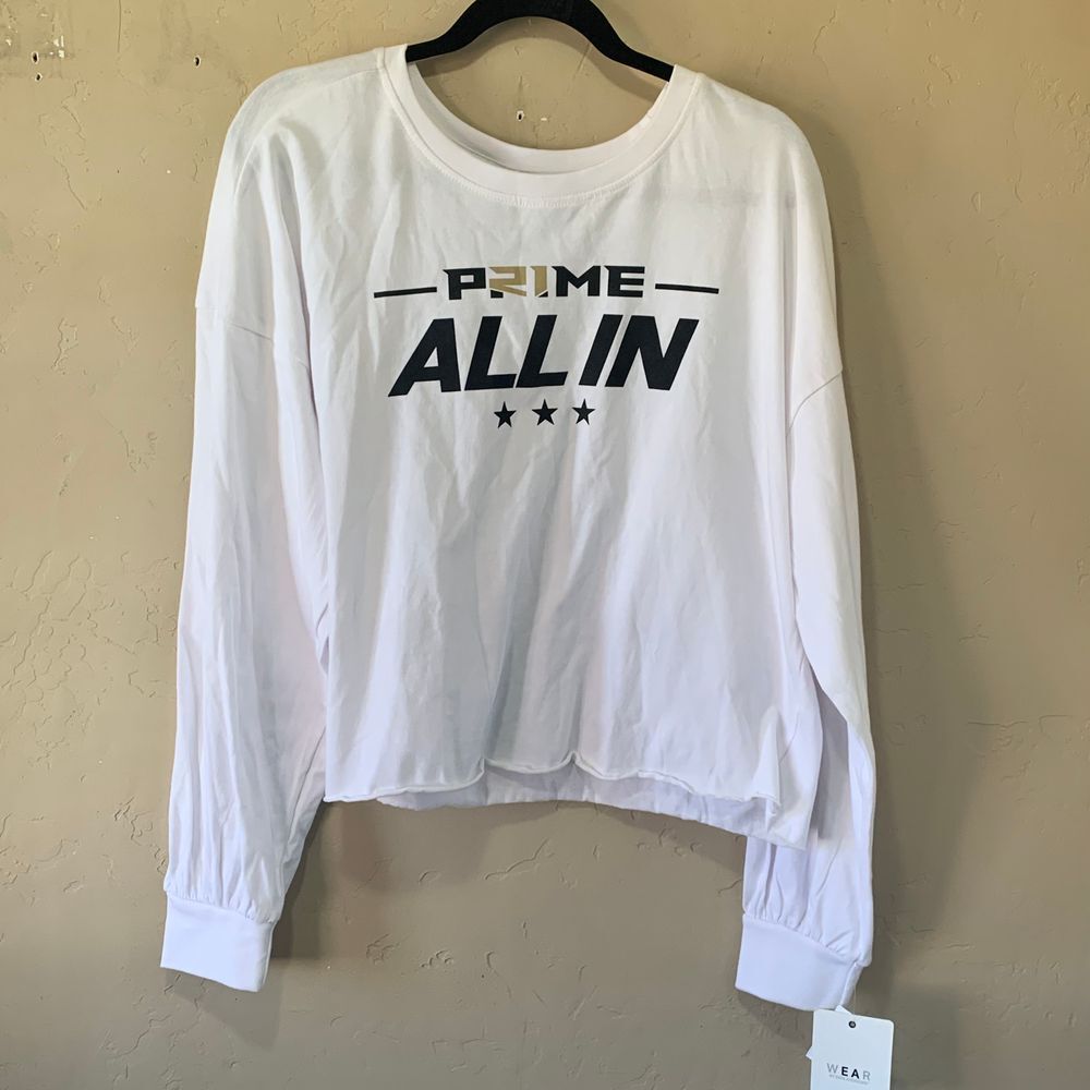 Women's WEAR by Erin Andrews Prime All In Colorado Buffalo's Crop Shirt Sz XL